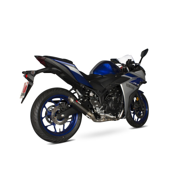 Scorpion Exhaust Yamaha YZF-R25, 2014-19 / YZF-R3, 2015-Current 2014 - 2021 RP1-GP Full System Carbon Fibre Sleeve